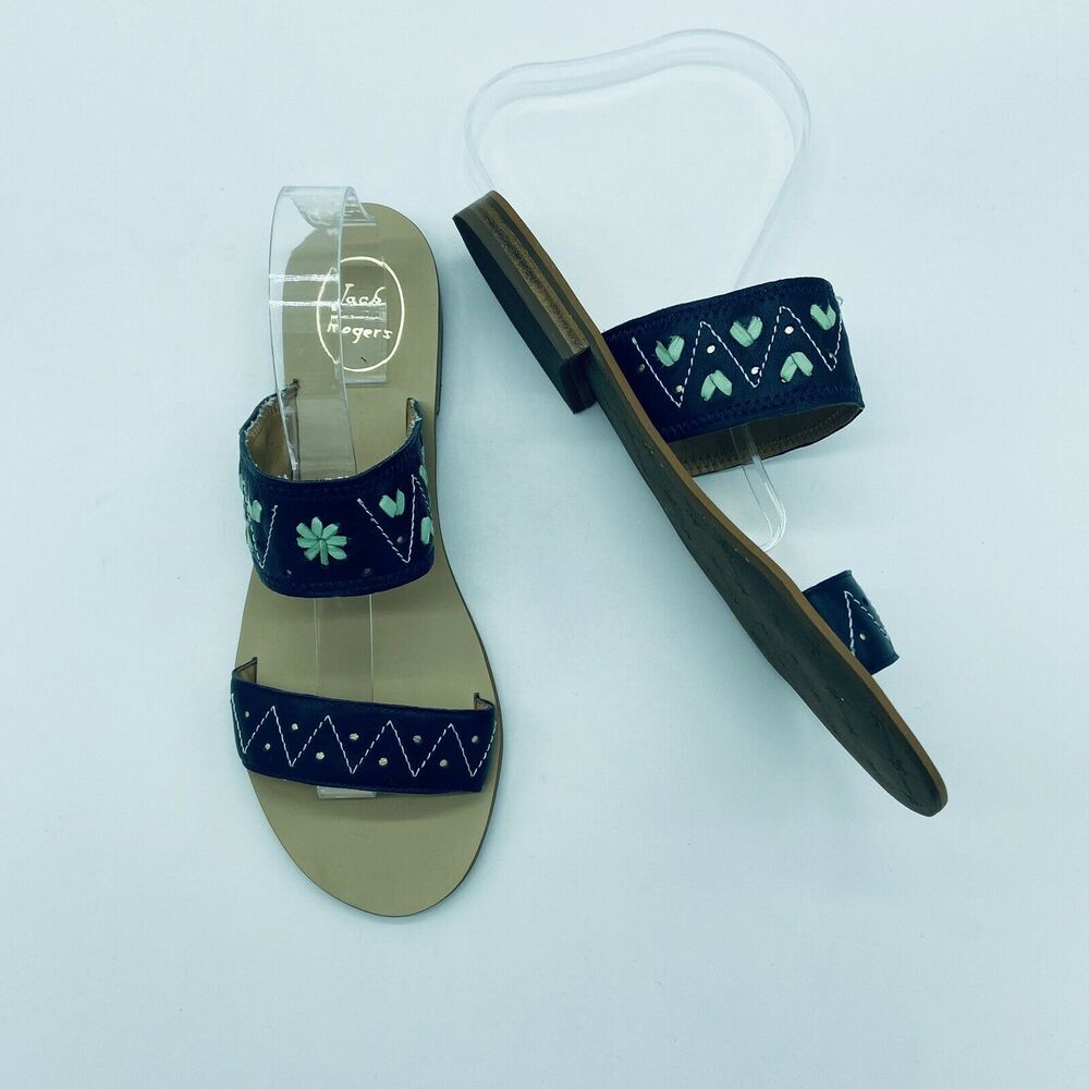 Jack Rogers 9.5 M Adair Two Strap Leather Sandals